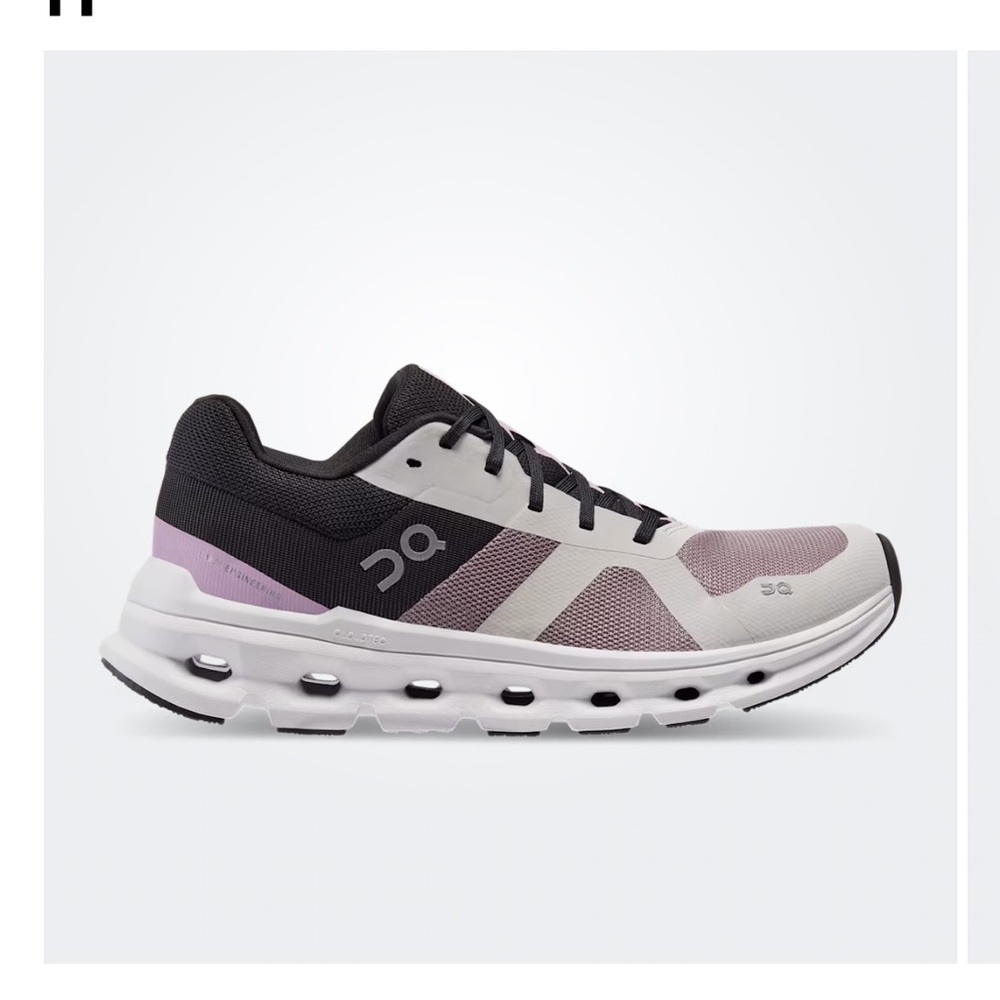 On Running Cloudrunner Sneaker Heron Black Purple Plush Cloud Tech Sz 10
